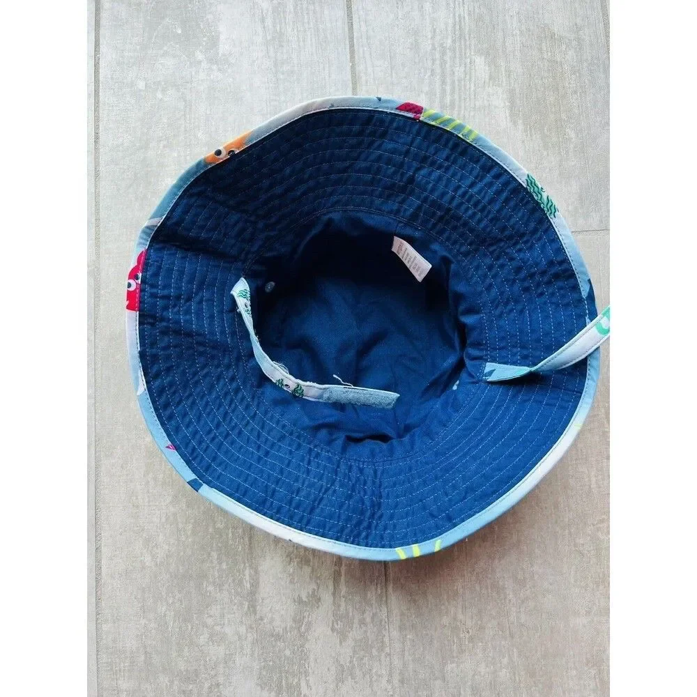 GYMBOREE Baby Toddler Boy Bucket Sun Protect Beach Hat Sealife Fish Shark 12-24m